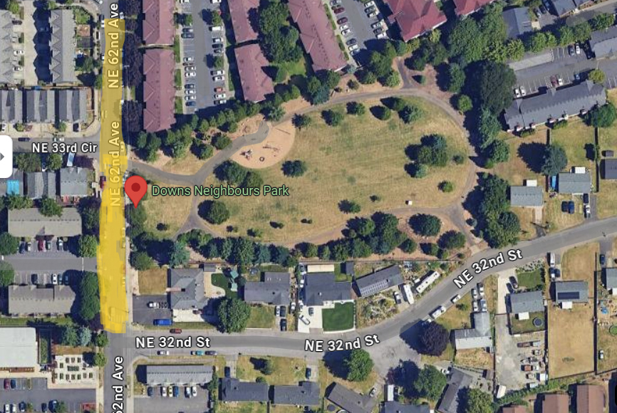 Map to Downs Neighbors Park